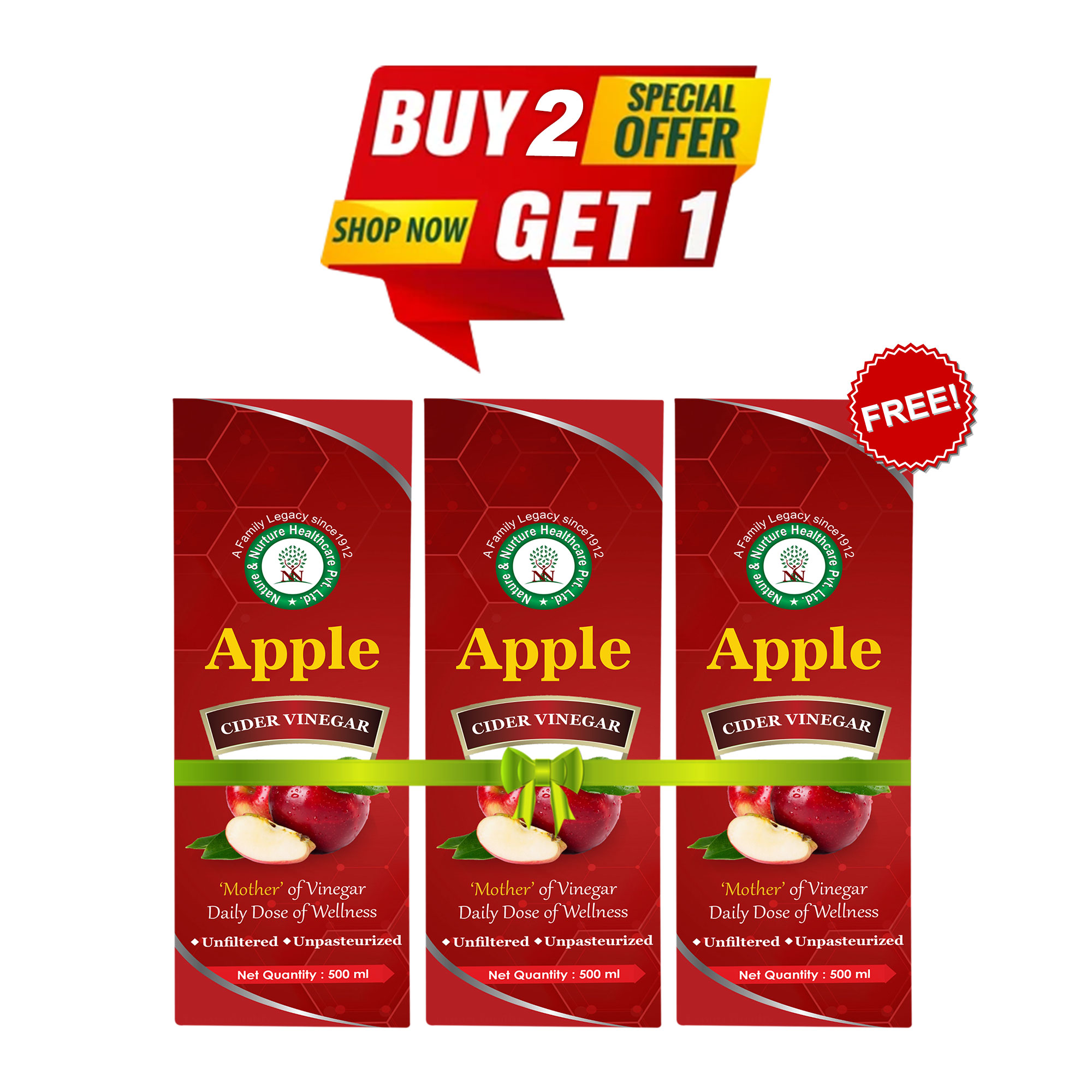 APPLE CIDER VINEGAR | BUY 2 GET 1 FREE