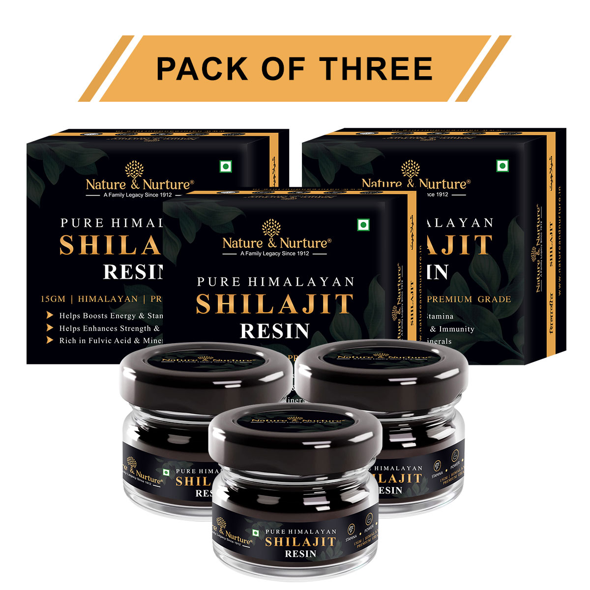PURE HIMALAYAN SHILAJIT RESIN -45 GM (PACK OF 3)